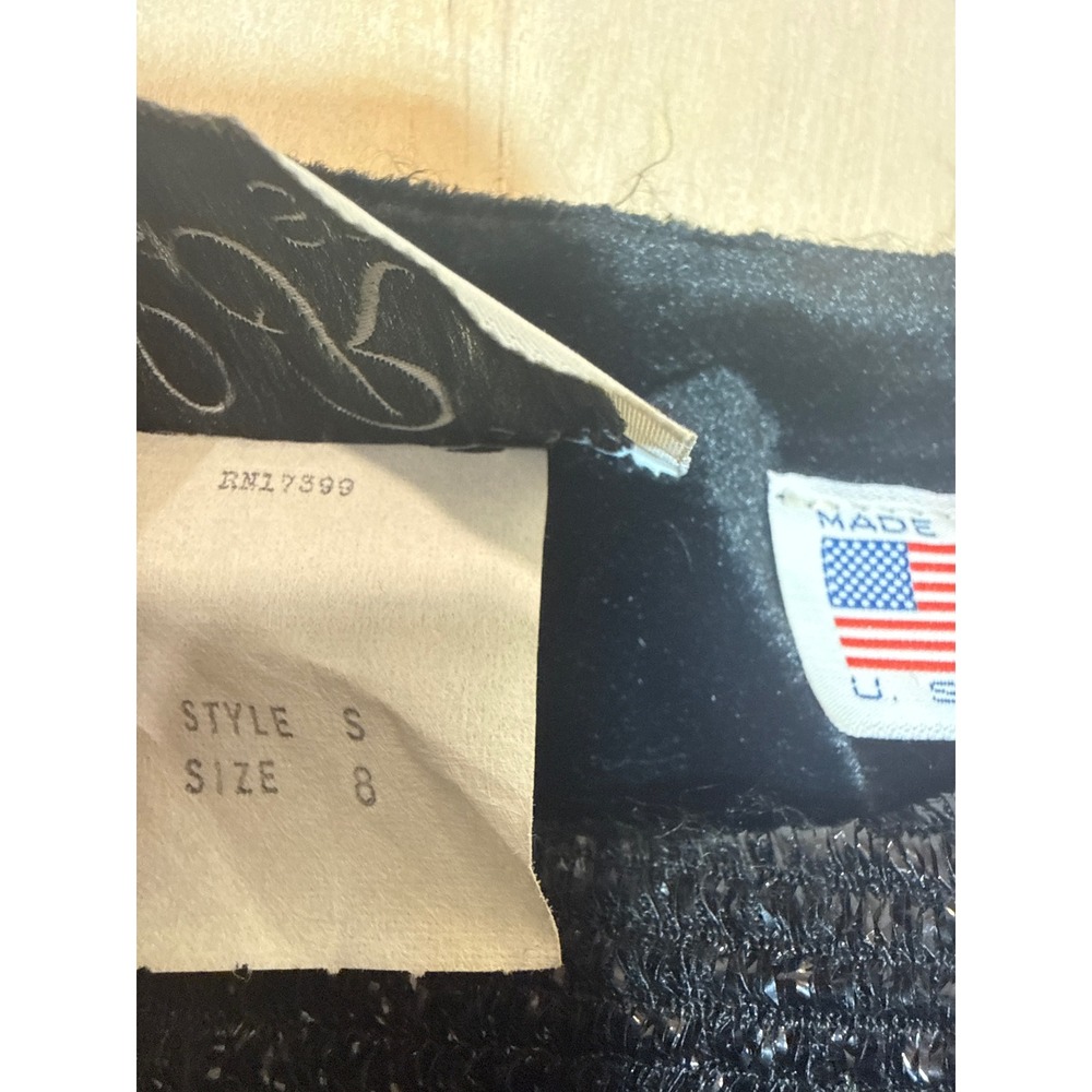Vintage LR Sport Black Velvet Metallic Asymmetrical Top Made in USA Size 8 - Picture 4 of 7